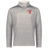 The EMB Augusta Nations of Rugby Canada Pursuit 1/4 Zip Pullover in light gray features "CANADA RUGBY" and a red maple leaf logo—perfect for Rugby Canada and Nations of Rugby fans.