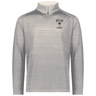 The EMB Augusta Nations of Rugby Fiji Pursuit 1/4 Zip Pullover is a light gray long-sleeve featuring "FIJI RUGBY" and a palm tree logo on the left chest.