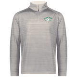 The EMB Augusta Nations of Rugby Ireland Est 1875 Pursuit 1/4 Zip Pullover is a light gray top featuring "Ireland Rugby Est. 1875" and a green shamrock logo on the left chest, honoring Ireland’s rugby legacy.