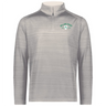 The EMB Augusta Nations of Rugby Ireland Est 1875 Pursuit 1/4 Zip Pullover is a light gray top featuring "Ireland Rugby Est. 1875" and a green shamrock logo on the left chest, honoring Ireland’s rugby legacy.