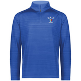 The EMB Augusta Nations of Rugby Italy Pursuit 1/4 Zip Pullover is a blue top with “Italy Rugby” and a shield logo embroidered on the left chest, celebrating Italian rugby heritage.