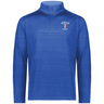 The EMB Augusta Nations of Rugby Italy Pursuit 1/4 Zip Pullover is a blue top with “Italy Rugby” and a shield logo embroidered on the left chest, celebrating Italian rugby heritage.