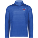 The EMB Augusta Nations of Rugby France Pursuit 1/4 Zip Pullover features “FRANCE RUGBY” and a red rooster logo embroidered on the left chest, celebrating French rugby heritage with classic style.
