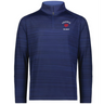 Support Rugby France with the EMB Augusta Nations of Rugby France Pursuit 1/4 Zip Pullover—navy blue, featuring "France Rugby" and a red rooster logo on the left chest. A standout from the Nations of Rugby collection.