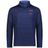 The EMB Augusta Nations of Rugby Les Bleus Pursuit 1/4 Zip Pullover in navy features subtle stripes, a red rooster logo, "LES BLEUS" and "FRANCE RUGBY" on the chest—a stylish essential for every rugby fan.