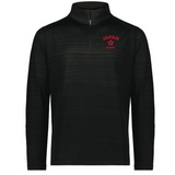 The EMB Augusta Nations of Rugby Japan Pursuit 1/4 Zip Pullover is a black top with "JAPAN RUGBY" and a red cherry blossom logo on the left chest—ideal for showcasing your rugby pride.