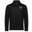 The EMB Augusta Nations of Rugby New Zealand Pursuit 1/4 Zip Pullover is a black top featuring "New Zealand Rugby" and a silver fern logo on the left chest.