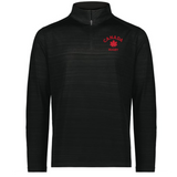 The EMB Augusta Nations of Rugby Canada Pursuit 1/4 Zip Pullover is black, with "CANADA RUGBY" and a red maple leaf logo on the left chest.