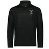 The EMB Augusta Nations of Rugby Fiji Pursuit 1/4 Zip Pullover is a black long-sleeve with "FIJI RUGBY" and a white palm tree graphic on the left chest.