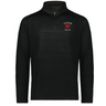 Show your support with the EMB Augusta Nations of Rugby Les Bleus Pursuit 1/4 Zip Pullover—black with the "Les Bleus France Rugby" logo and red rooster emblem on the left chest. Perfect for dedicated rugby fans!.