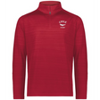 The EMB Augusta Nations of Rugby Chile Pursuit 1/4 Zip Pullover features a red design with "Chile Rugby" and a white bird graphic on the left chest—ideal for rugby fans supporting Chile.