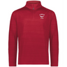 The EMB Augusta Nations of Rugby Chile Pursuit 1/4 Zip Pullover features a red design with "Chile Rugby" and a white bird graphic on the left chest—ideal for rugby fans supporting Chile.