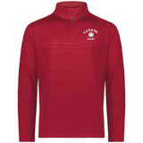 The EMB Augusta Nations of Rugby Canada Pursuit 1/4 Zip Pullover is a red long-sleeve top with "CANADA RUGBY" and a white maple leaf logo on the left chest—perfect for any Rugby Canada supporter.