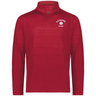 The EMB Augusta Nations of Rugby Canada Pursuit 1/4 Zip Pullover is a red long-sleeve top with "CANADA RUGBY" and a white maple leaf logo on the left chest—perfect for any Rugby Canada supporter.