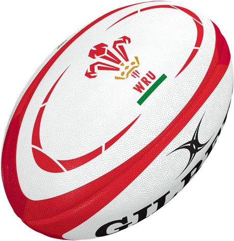 An official Gilbert Wales Rugby Replica Ball with the Wales logo on it.