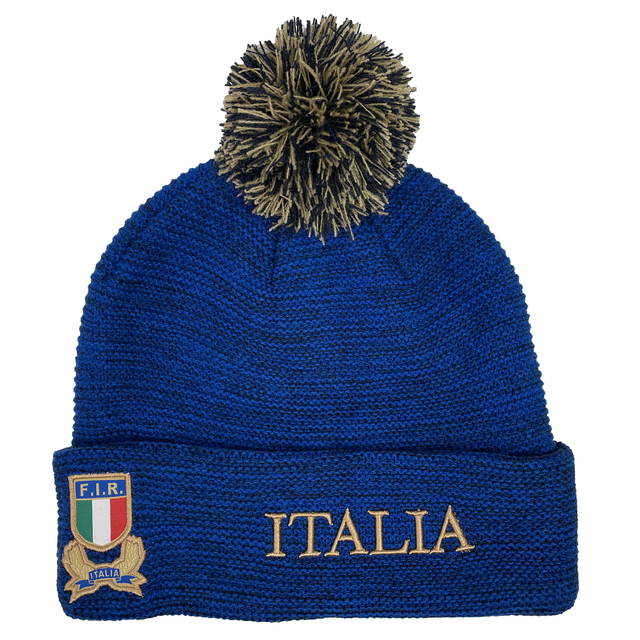 Show your support with the Italy 25/26 Supporters Pom-Pom Beanie by Macron, featuring "ITALIA" and an embroidered F.I.R. crest on the front—a perfect pick for Italy Rugby fans from Macron's 2025/26 collection.