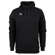 The Photon Hoodie by Gilbert features a black fleece-lined design, front pocket, drawstrings, and a small white embroidered Gilbert logo on the left chest—combining comfort and style.
