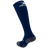 The Gilbert Pro Match Socks are navy knee-high performance socks with a white logo near the top and a gray foot section, designed for enhanced comfort.