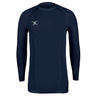 The Gilbert Atomic II Baselayer is a navy blue long-sleeve rash guard with visible stitching and a small white Gilbert logo on the left chest, designed for moisture wicking to keep you dry during intense activity.