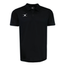 The Gilbert Photon II Polo is a black, short-sleeve shirt with a collar, three buttons, and a small white logo on the left chest. Made from lightweight fabric by Gilbert, it offers all-day comfort.