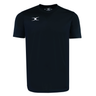 The Gilbert Photon Training Tee by Gilbert is a black short-sleeve athletic t-shirt featuring a small white logo on the left chest, made from moisture-wicking fabric for comfort.