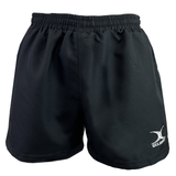 The Bundle Gilbert Saracen V3 Match Short 3-Pack Bundle highlights an elastic waistband and the iconic Gilbert logo on the bottom right.