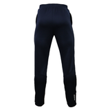 The Gilbert GTS Training Pants in navy blue are shown from the back, with an elastic waistband and side pockets—perfect for rugby training.