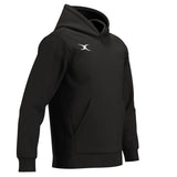 Black Gilbert Atom Hoodie with a hood, front pouch pocket, and a white logo on the right chest.
