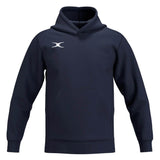 Navy blue Gilbert Atom Hoodie with long sleeves, a front kangaroo pocket, and a white logo on the right chest.