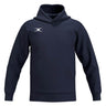 Navy blue Gilbert Atom Hoodie with long sleeves, a front kangaroo pocket, and a white logo on the right chest.