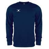 The Photon Sweatshirt by Gilbert is a navy blue fleece-lined sweatshirt with long sleeves and a small white Gilbert logo on the left chest.