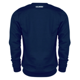 The Photon Sweatshirt by Gilbert in navy blue, shown from the back, displays "GILBERT" in white near the neckline and features a cozy fleece lining for extra comfort.