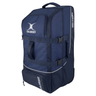 A large blue Gilbert Club Tour Rugby Travel Bag with the brand name "Gilbert" printed in white on the top and sides. This premium travel hold-all features multiple compartments, zippers, and adjustable straps.