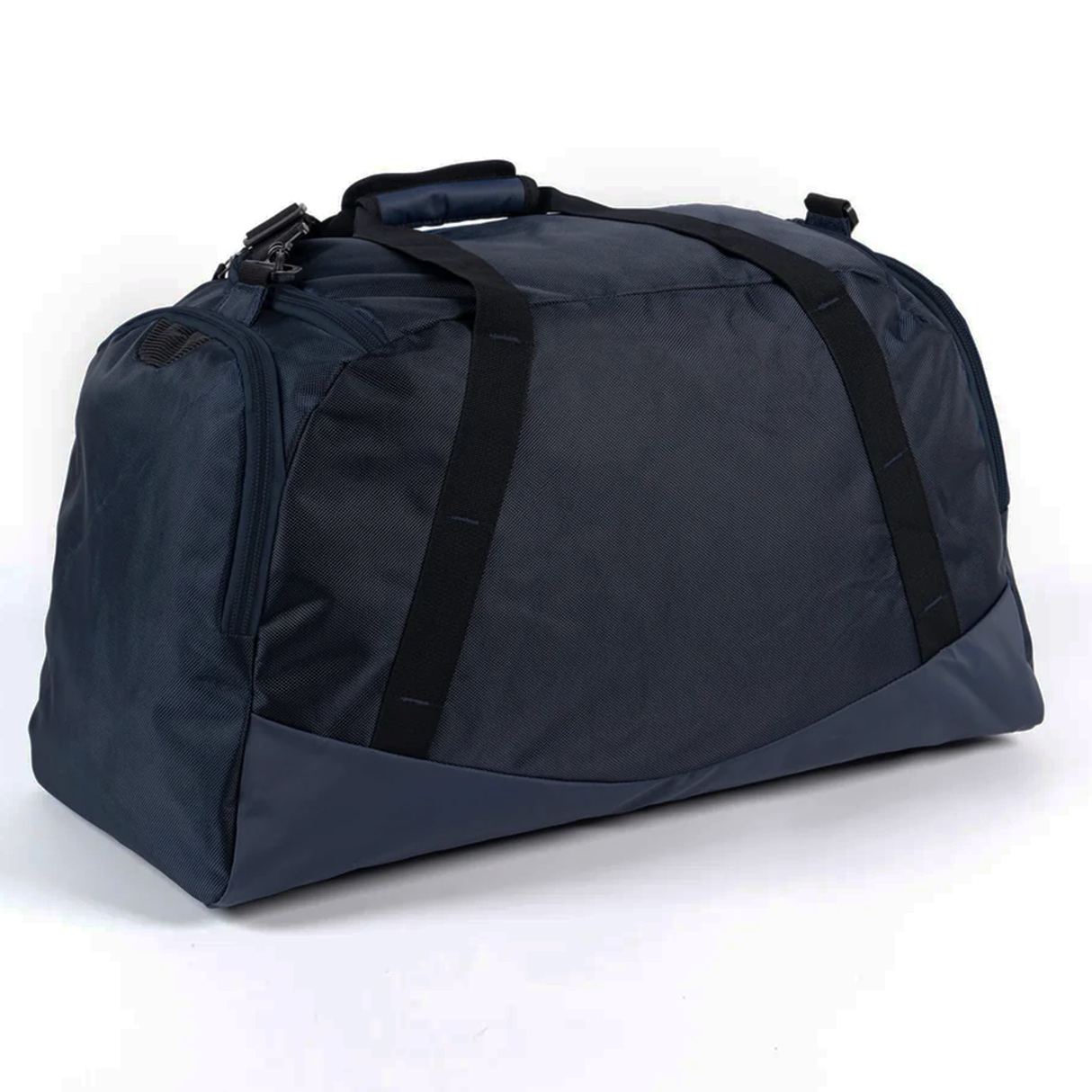The Gilbert Club Player Holdall Duffle Bag by Gilbert, in navy blue and black with black handles and a shoulder strap, is shown on a white background.