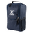 The Gilbert Club Boot Bag by Gilbert is a navy blue boot bag made from diamond ripstop fabric with a PU finish. It features a front zippered pocket, mesh side pocket, top handle, and the Gilbert logo on the front.
