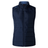 The Women's Canterbury Elite Microlite Gilet in navy blue has insulated baffles and a high collar for warmth, plus a front zipper.