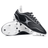 The Gilbert Cage Torq 6S SG cleats in black and white, featuring a star design and metal studs, are designed for speed and performance.