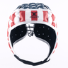 Gilbert USA Stars and Stripes XP 250 Headguard featuring a red, white, and blue design with stars, resembling the American flag, and the brand name "GILBERT" on the front.