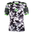 The XP 100 Protective Body Armour - Camo Edition by Gilbert is a short-sleeve sports shirt with black shoulder pads, neon green accents, and "Gilbert" branding on the chest, collar, and sleeves.