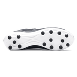 The image shows the bottom view of a Gilbert Cage Torq MSX FG rugby boot with black cleats and a white multi-surface sole.
