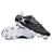 A pair of Gilbert Sidestep Icon 8S SG rugby boots in black and white, designed for soft ground with metal studs and a striking white abstract Gilbert logo on the side. One boot is shown upright, while the other lies on its side to display the sole.