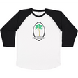White and black 3/4 sleeve baseball tee with vintage Fiji Rugby logo. 