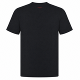 Back view of the England Presentation Tee 24/25 by Castore, featuring a plain black design with a small red stitched detail near the neckline, inspired by England Rugby style.
