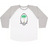 White and grey 3/4 sleeve baseball tee with vintage Fiji Rugby logo.