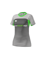 Gray and green CANTERBURY MAKA COLLAR TEST JERSEY - WOMENS by Teamatical featuring a small white chest logo, shown on a plain background.