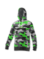 The Teamatical Canterbury Mid-Layer Sublimate Hoodie for men features a green, black, white, and gray camo pattern with "WORLD RUGBY SHOP" on the front—perfect for rugby fans.