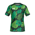 The Teamatical WRS Mens Pro Jersey - Hawaiian features a green short-sleeve design with bold tropical leaf and hibiscus flower patterns, plus the "WRS" logo on the left chest.