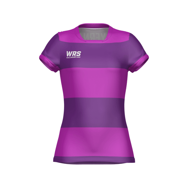 Purple sports jersey with 'WRS' logo on a white background