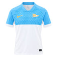 Aviron Bayonnais 26/27 Stadium Home Jersey by Nike in light blue and white, featuring a gold Nike swoosh and a gold pennant flag emblem with the letters AB.