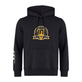 The Arrows Rugby Club 10th Anniversary Club Hoodie by WRS Canterbury features a gold and white emblem with "10th Anniversary" (2013–2023) and stylized "10" on the chest, plus a white stripe on the left sleeve.